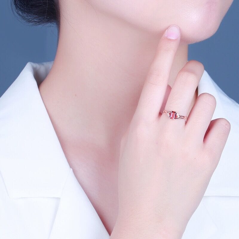 SGARIT custom jewelry manufacturer PT900 18k rose gold 1ct pink tourmaline ring natural gemstone ring jewellery