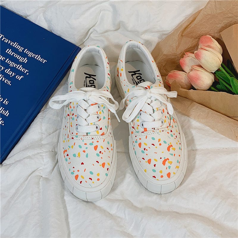 sh10830a China Wholesale Low Cut Vulcanized Sneakers Flat Flower Canvas Shoes For Women