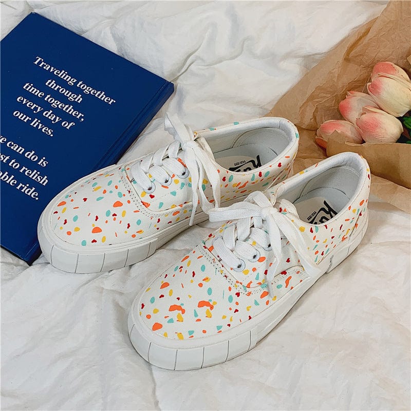 sh10830a China Wholesale Low Cut Vulcanized Sneakers Flat Flower Canvas Shoes For Women