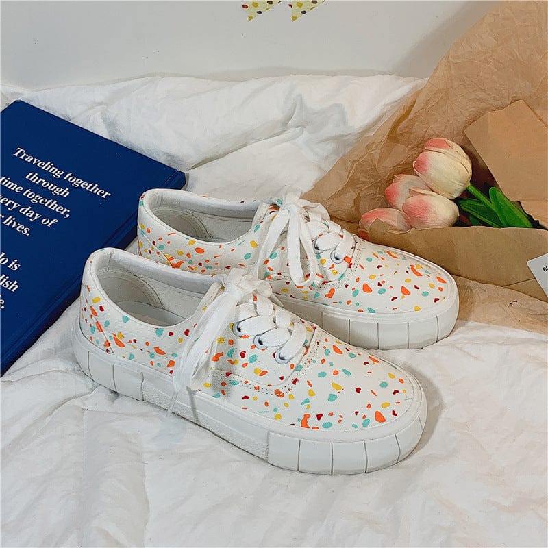 sh10830a China Wholesale Low Cut Vulcanized Sneakers Flat Flower Canvas Shoes For Women