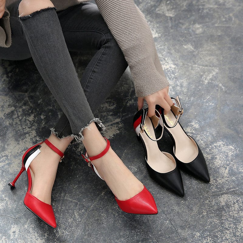 sh11410a New design popular ladies heels shoes 2022 summer buckle strap size 43 women heels