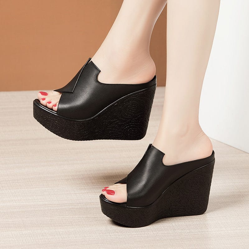 sh11636a Women Summer Fashion Leisure Fish Mouth Sandals Thick Bottom Slippers