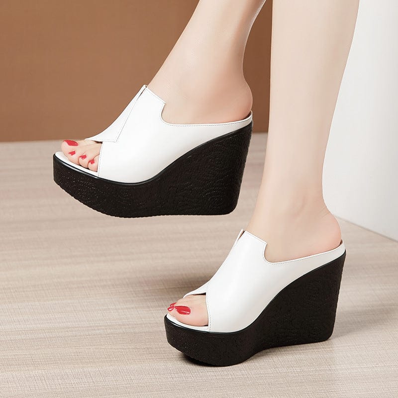 sh11636a Women Summer Fashion Leisure Fish Mouth Sandals Thick Bottom Slippers