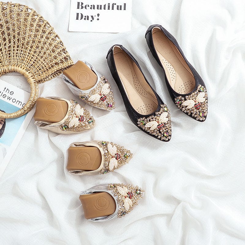 sh12131a 2022 wholesale new big size women dress shoes black ballet flats