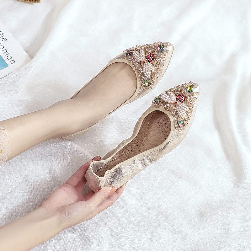 sh12131a 2022 wholesale new big size women dress shoes black ballet flats
