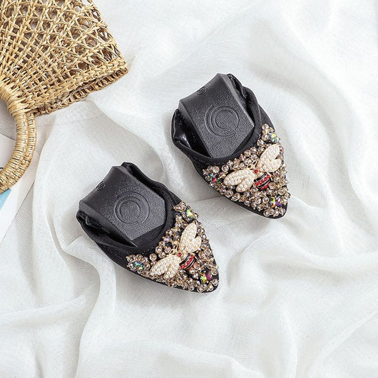 sh12131a 2022 wholesale new big size women dress shoes black ballet flats