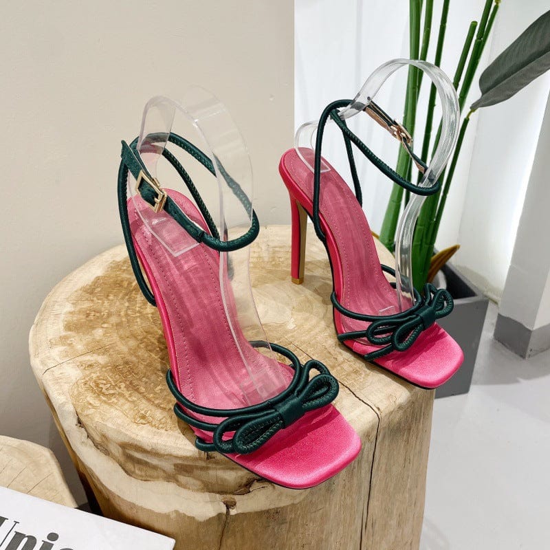 sh12358a High Heels 2022 new mixed color fashion European and American women's square head sandals