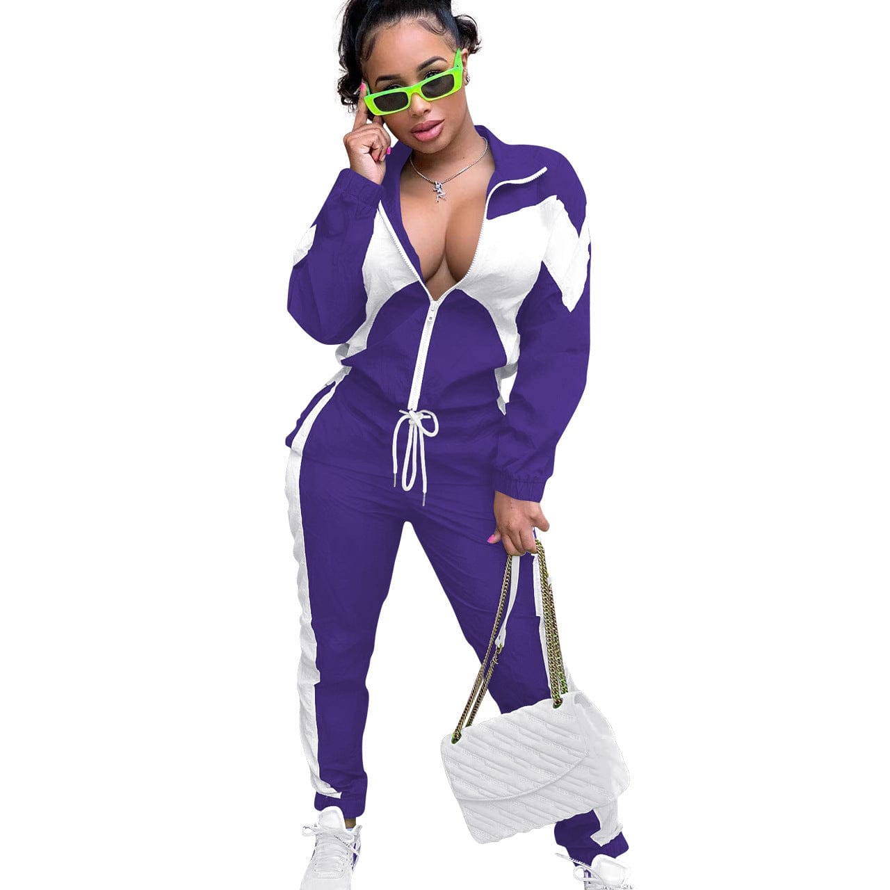 Sharee spring 2023 women s clothing Contrast Color female sweatsuits ladies track suit 2 piece set