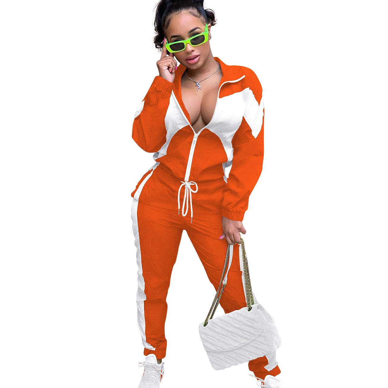 Sharee spring 2023 women s clothing Contrast Color female sweatsuits ladies track suit 2 piece set