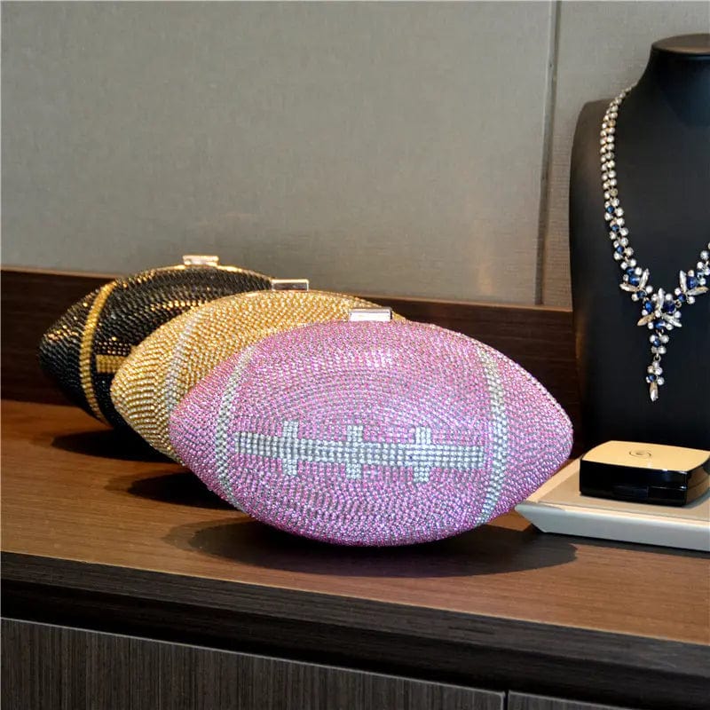 Shiny Diamond Crystal Ball Shaped Shoulder Bag Unique Personality Football Purse Rhinestone Evening Clutch Soccer Bag