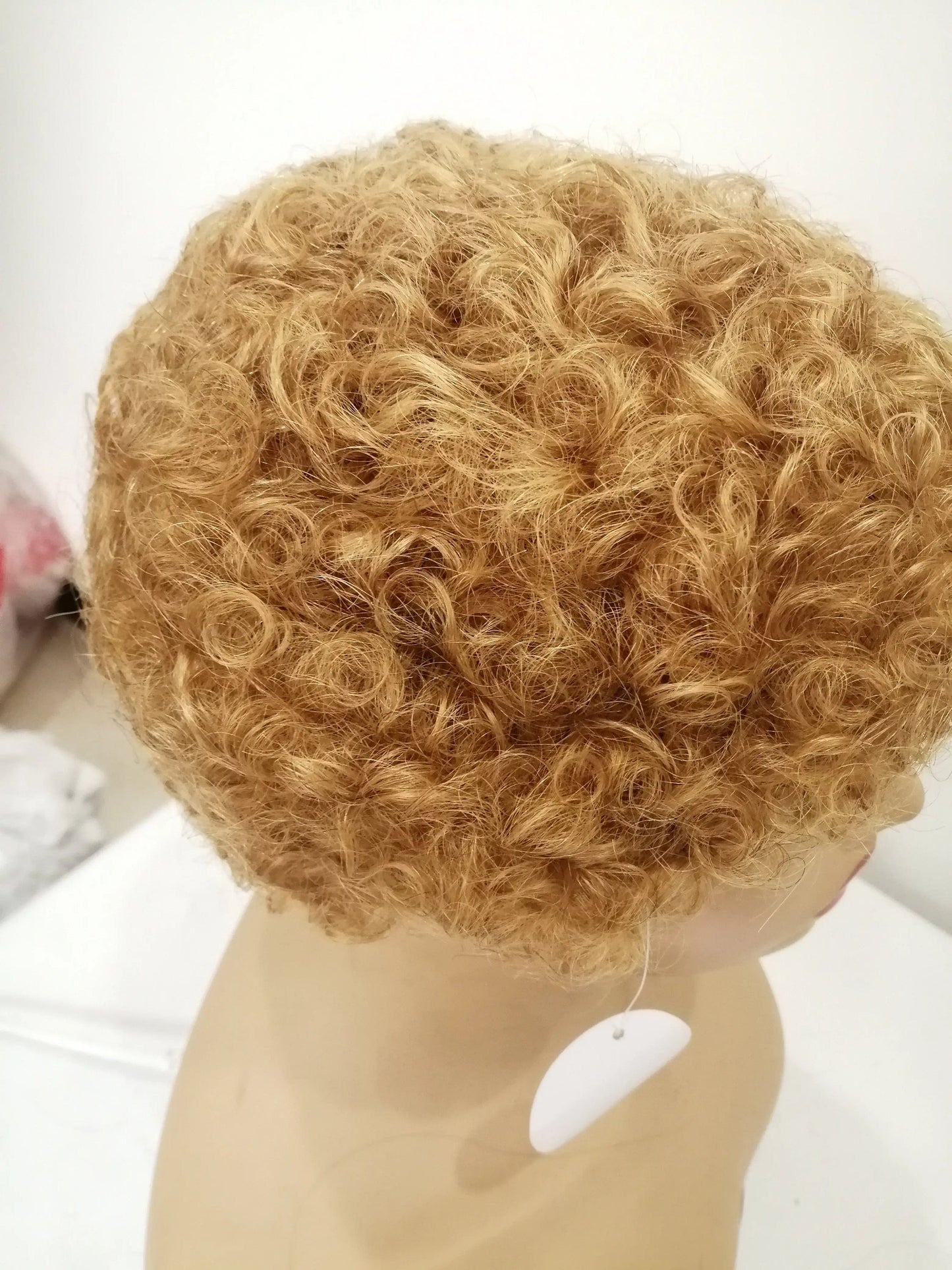 short / 27# Color Jerry Curly Short 100% Brazilian Remy Human Hair Machine Made Wig for Black Women From Factory
