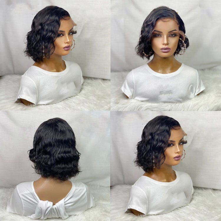 Short Body Wave Hair Human Hair Wig Shot Bob 13*4 Lace Front Wigs for Black Women