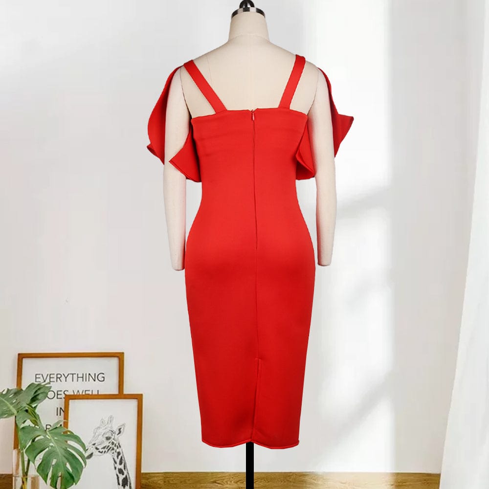 short dress 2022 Red Large Size Elegant Sexy Ruffles Women Prom Dresses