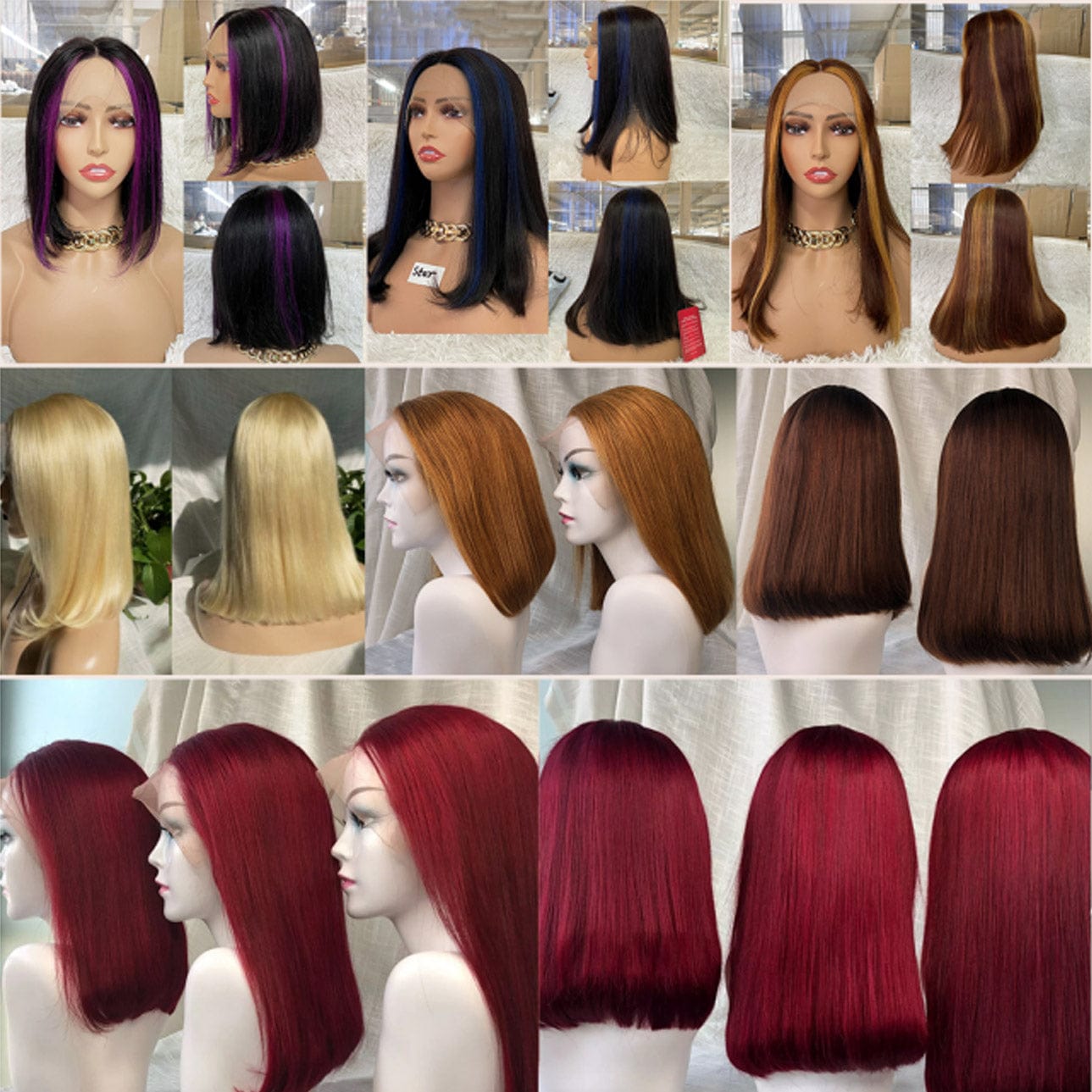 Silky remy Virgin Cuticle Aligned 100%Human Hair Short Bob Wigs Hd Swiss Lace Frontal highlight 613 BOB Wig For Black Women