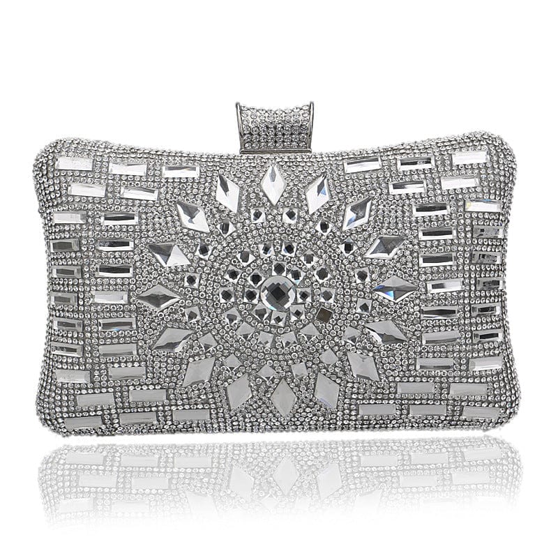 silver 2022 Ladies Diamond Crystal Party Purses and Handbags Chain Acrylic Rhinestone Evening Clutch Bags for Women