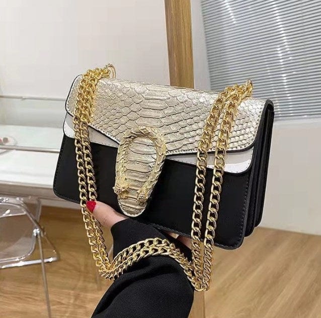 silver 2022 Luxury Alligator Chains Crossbody Shoulder Bags Women  PU Snake Skin Ladies Purses Girl Messenger Bag Handbags