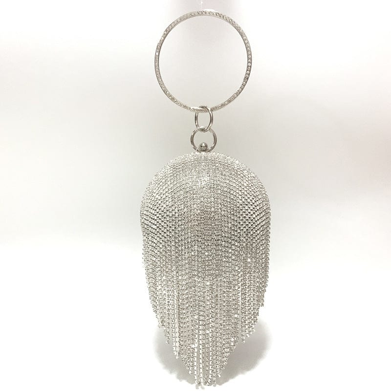 Silver 2022 Luxury Ball Handbags for Women Portable Dinner Bag Shiny Bag Wedding Diamond Clutch Bag