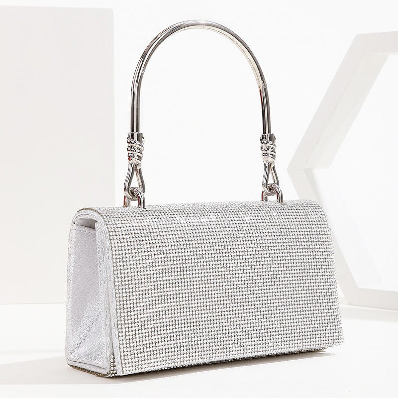 silver 2022 Luxury Chic Diamond Small Hand Bags Rhinestone Handbags Bling Purses for Women Clutch Bag Evening Bags