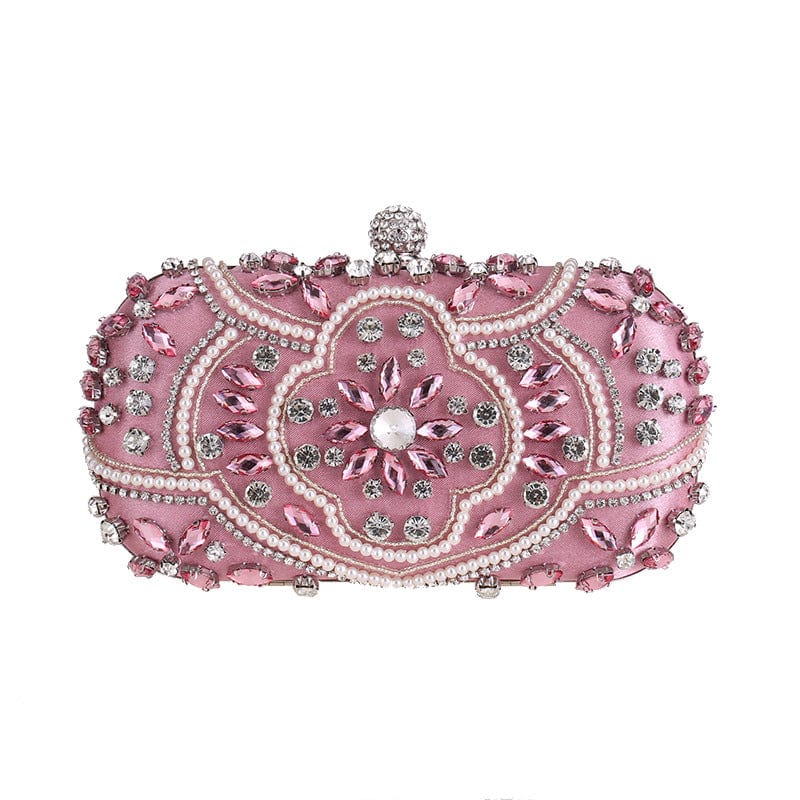 Silver Crystal Pearl Beaded Bridal Wedding Clutch| Wedding Crystal Clutch| Bridal Clutch Bag