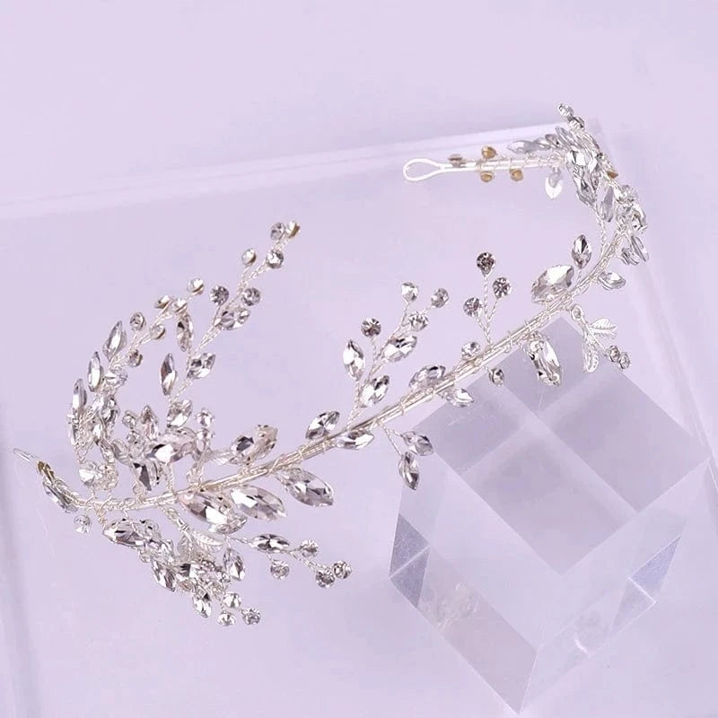 Silver Crystal Wedding Headband Silver Bride Hair piece Wedding Hair Accessories