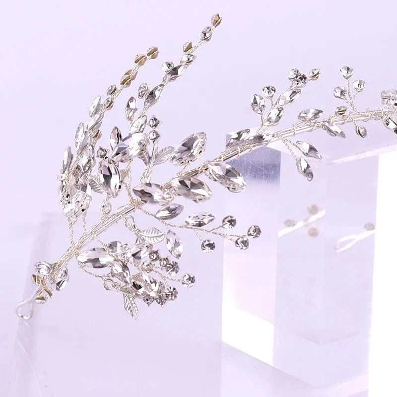 Silver Crystal Wedding Headband Silver Bride Hair piece Wedding Hair Accessories