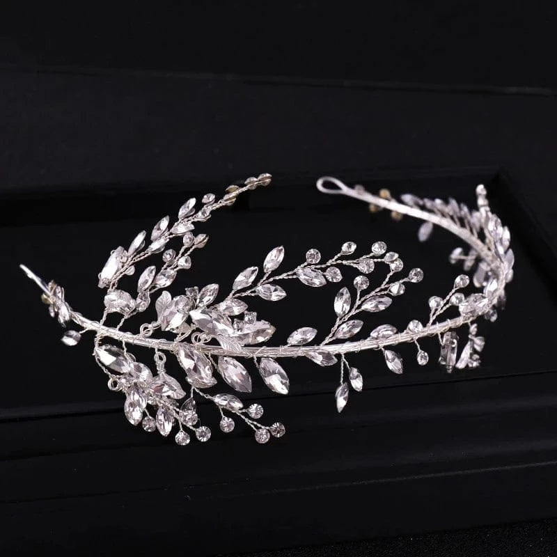 Silver Crystal Wedding Headband Silver Bride Hair piece Wedding Hair Accessories