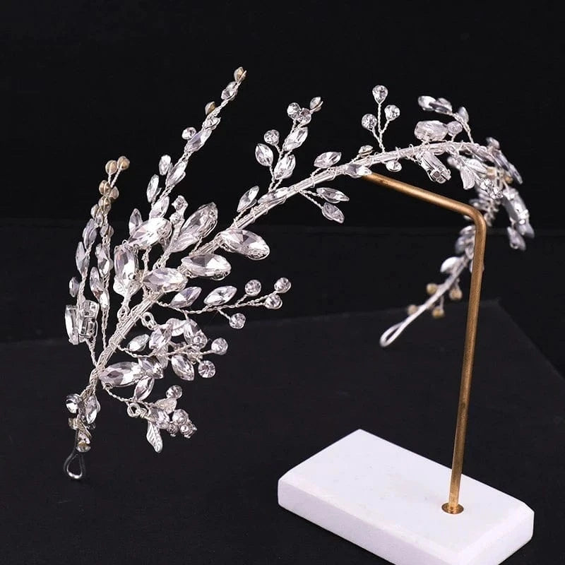 Silver Crystal Wedding Headband Silver Bride Hair piece Wedding Hair Accessories