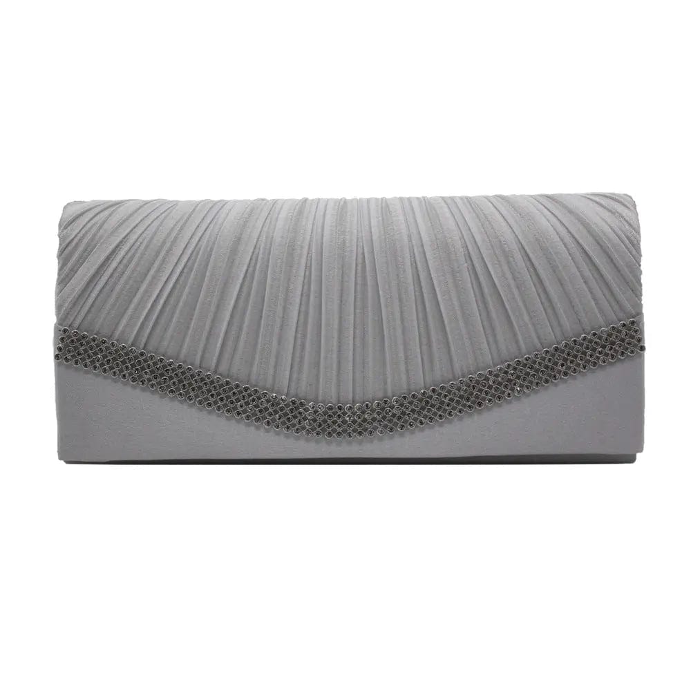 silver Factory Direct Supply Spot Pu Color Satin Cloth Matching Ladies Clutch Large Capacity All-match Dinner Evening Bag