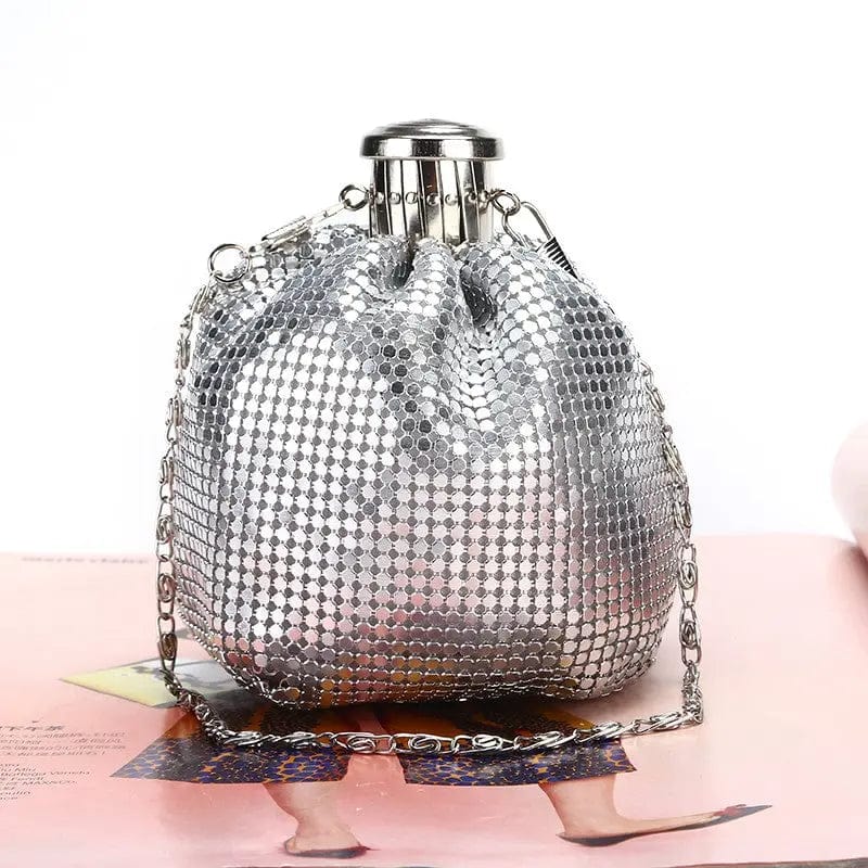 silver Factory direct wholesale classic aluminium sheet handbags brand new coin purse small messenger bag for women party prom banquet