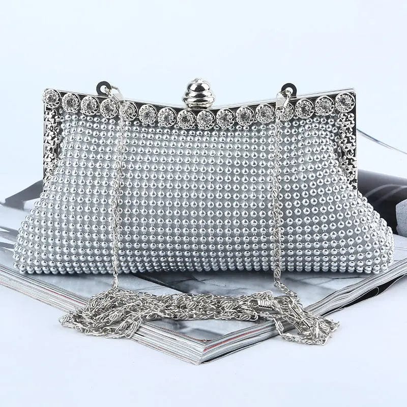 silver Factory direct wholesale classic handmade aluminium sheet clutches brand new clutch evening bag for women party banquet wedding