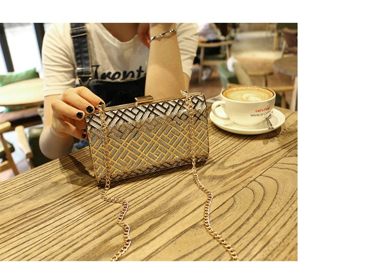 silver Fashion Lady Metal Clutch evening bag for Party Women's Evening Bags Shoulder handBag Cross-body Purses
