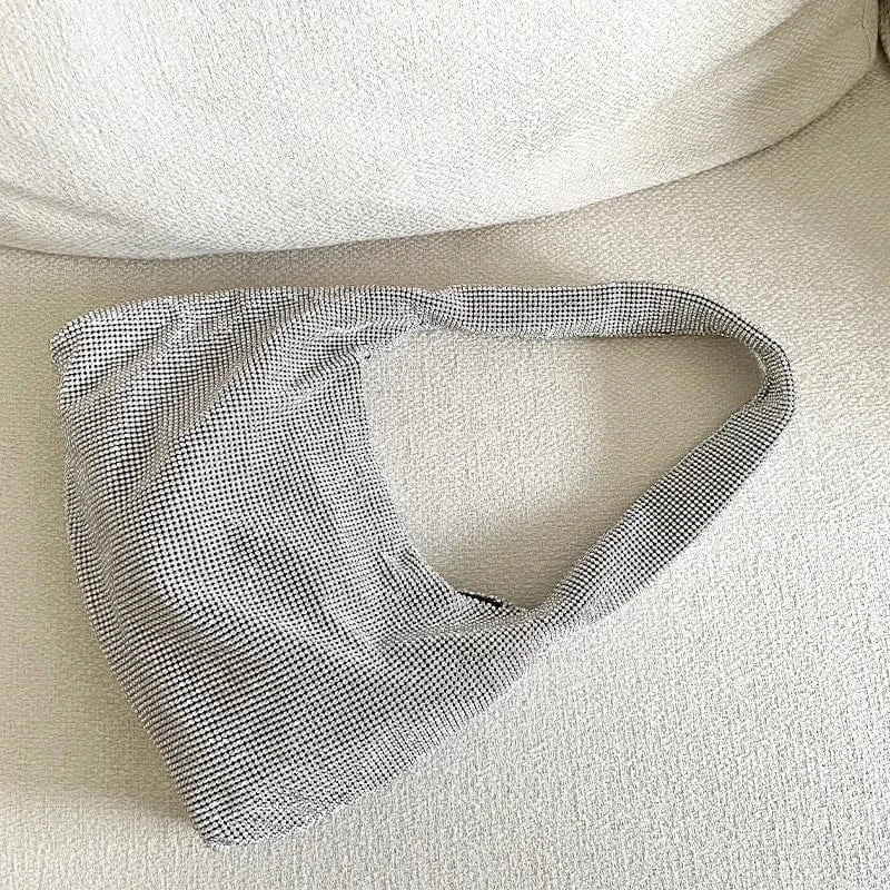 silver Fashionable women designer luxury rhinestone crystal 2M diamond evening clutch hand bag