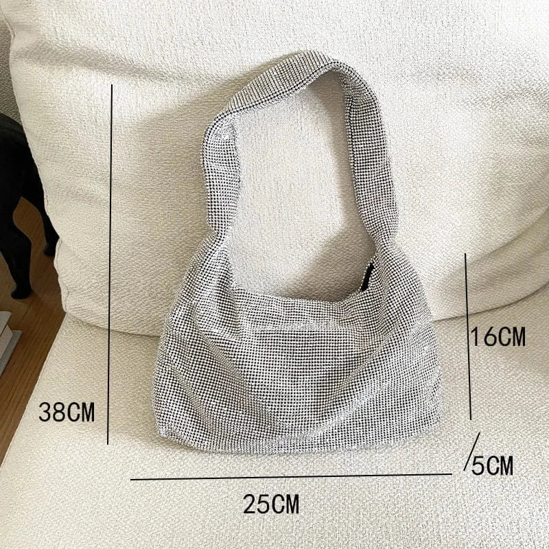 silver Fashionable women designer luxury rhinestone crystal 2M diamond evening clutch hand bag