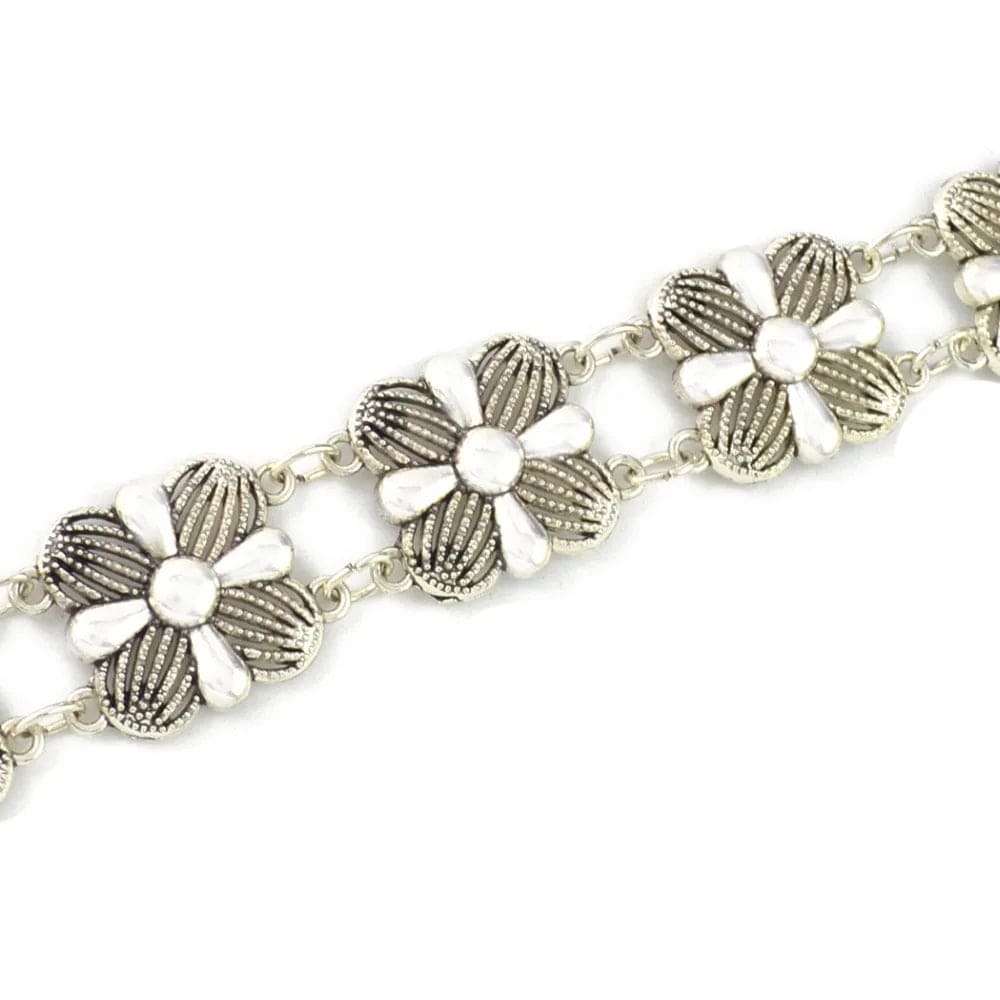 silver Flower Bells Metal Tassel fake body jewelry silver waist chain ladies waist chain