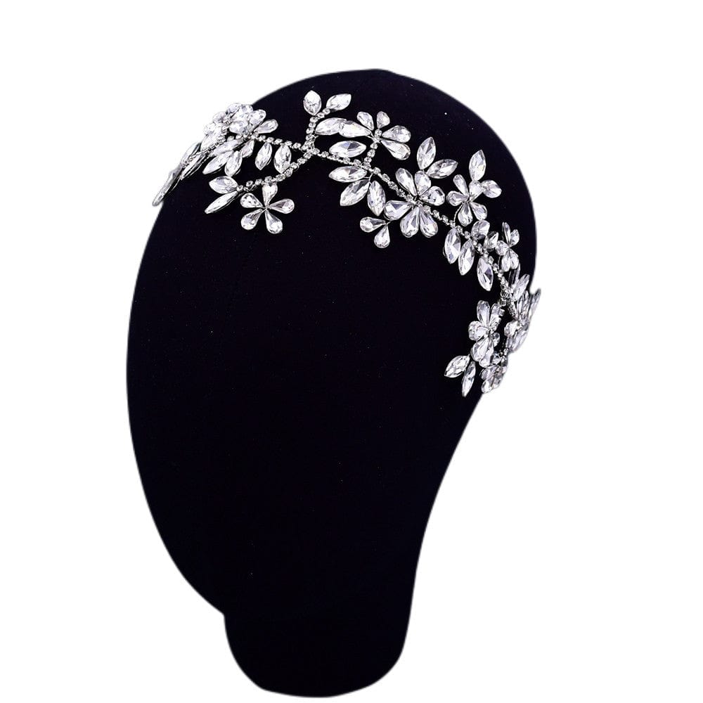 silver hair accessories S4223F Bridal headdress pure handmade rhinestone hair band simple styling headband hair accessories tiara crown for girls