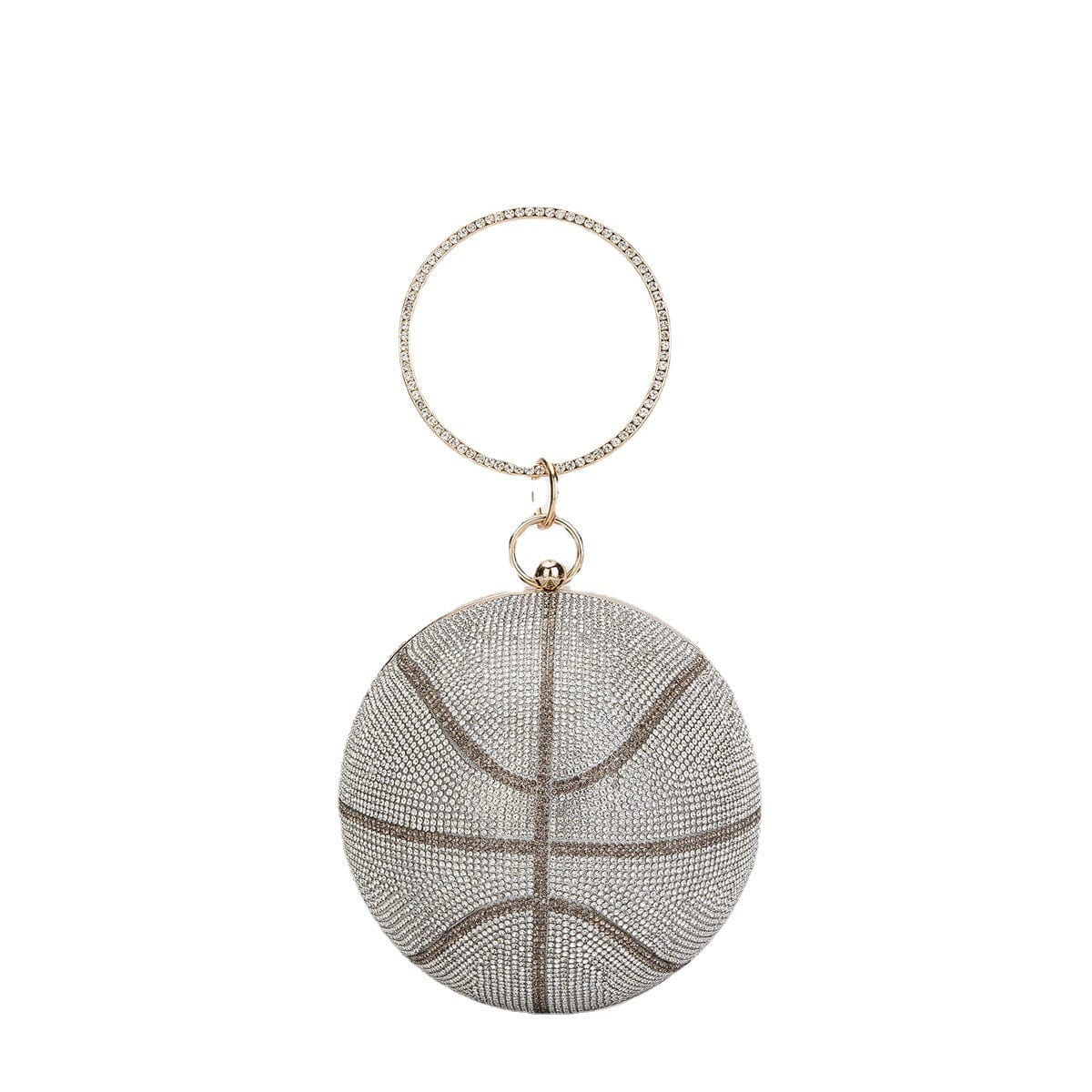 silver Wholesale custom logo new basket ball luxury rhinestones glitter ladies designer basketball bags purses and handbags for women