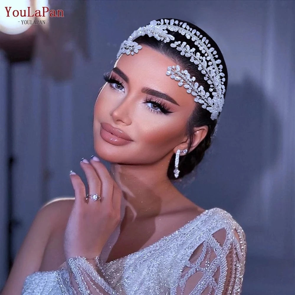 Silver Youlapan HP382 Custom Crystal Fashion Headband, Prom Wedding Ladies Bridal Rhinestone Hair Accessories Headband