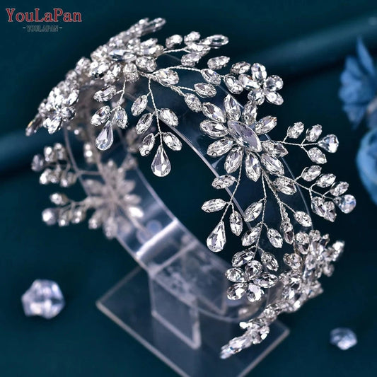 Silver Youlapan HP408 Silver Rhinestone Headband Women Bridal Hairband Hair Accessories Handmade Wedding Hair Jewelry