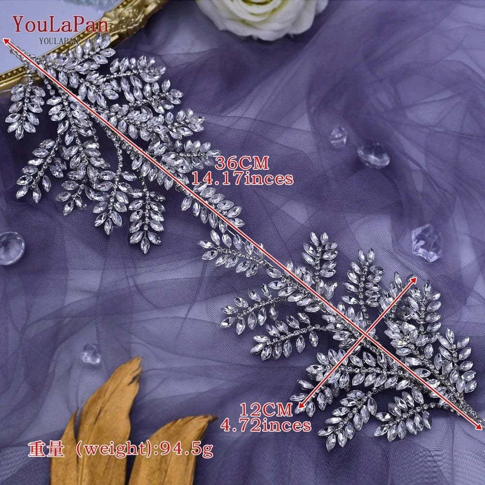 Silver YouLaPan HP418 Custom Fit Bridal Crown Sparkling Rhinestone Headbands Women Wedding Pageant Luxury Hair Accessories