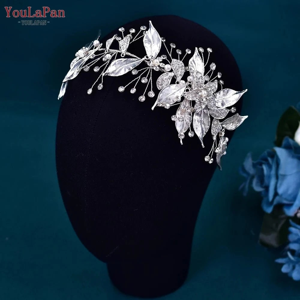 silver YouLaPan SH299 Wholesale Wedding Accessories Silver Leaf Rhinestone Woman Ribbon Belt Formal Clothing Wedding Sash