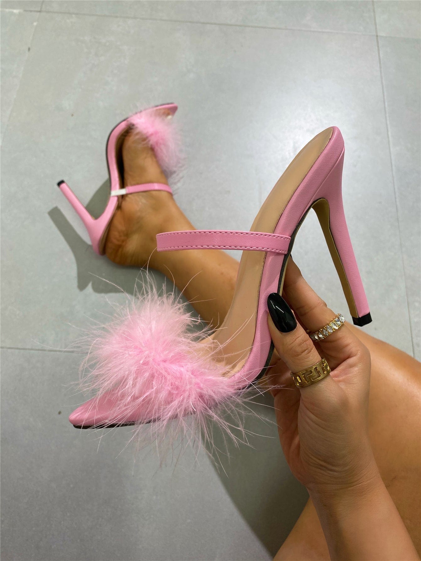 size 42=US size 11 / Pink Clear PVC Transparent Pumps Slip-On Thin Heel High Heels Point Toes Womens Party Shoes Nightclub Pumps White Size 35-42