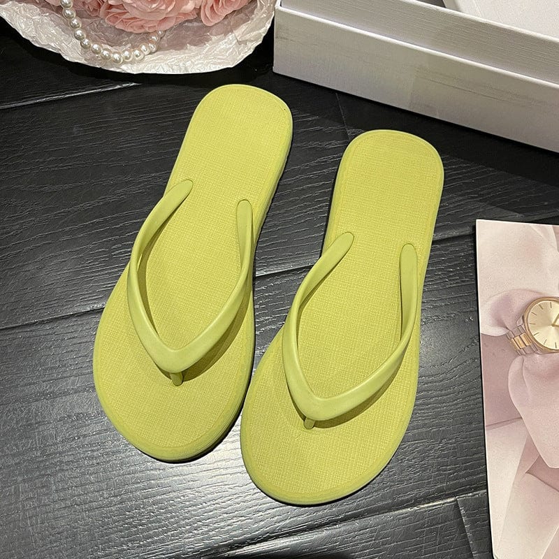 Sizes L: 39-40 / green Non slip simple flip flops indoor outdoor women's new ladies flats shoes style wears clip foot women beach sandals slippers