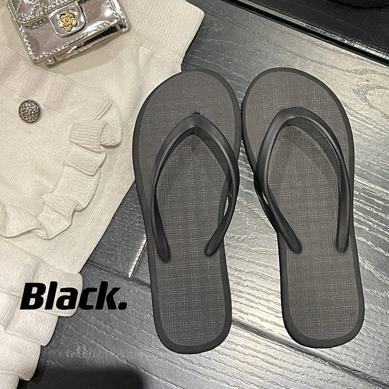 Sizes S: 35-36 / black Non slip simple flip flops indoor outdoor women's new ladies flats shoes style wears clip foot women beach sandals slippers
