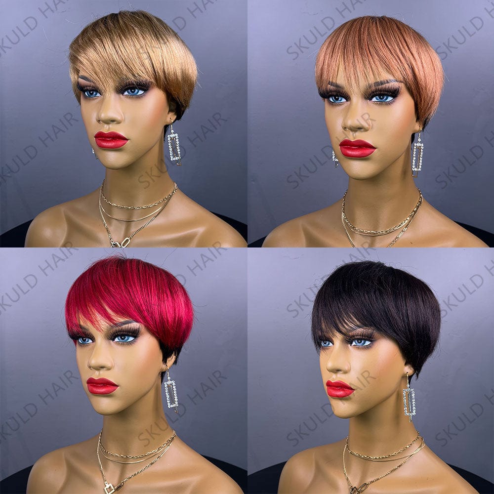 Skuld Short Color Human Hair Wigs Pixie Cut Human Hair Wigs for Black Women Drop Shipping Wholesale