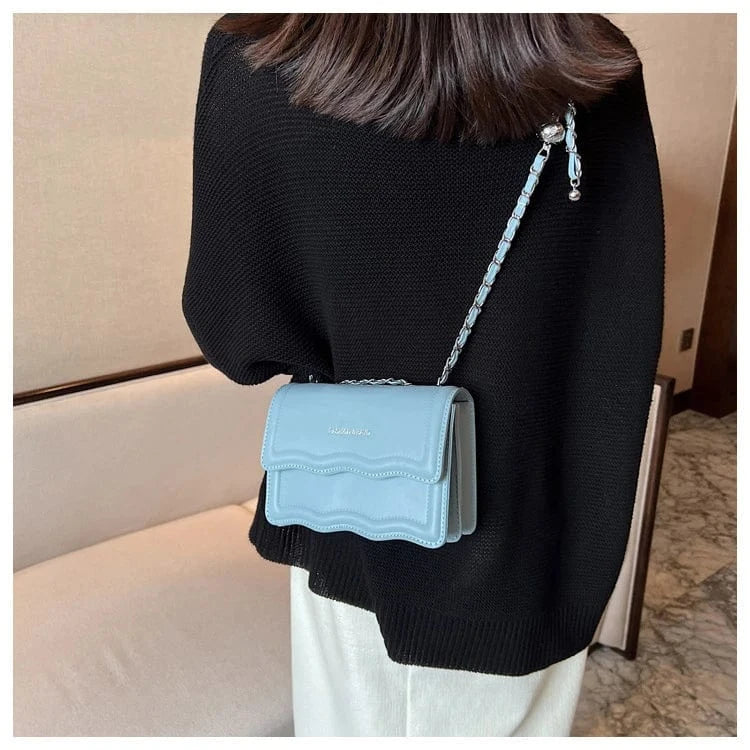 Sky Blue Factory custom crossbody bags with logo pu leather designer sling bags for ladies wholesale party purses and handbags