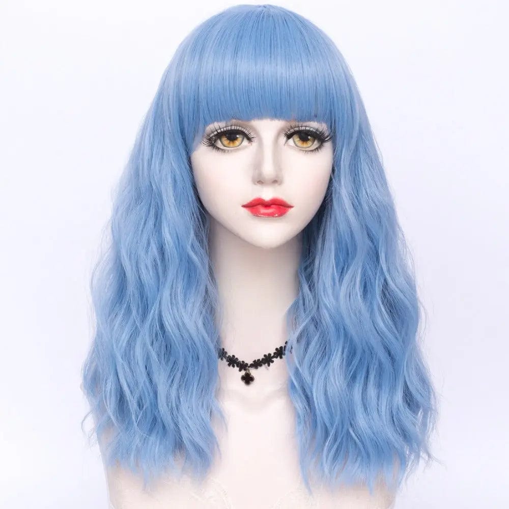 Sky blue Mcoser 13 Colors 45CM Ombre Long Curly Hair