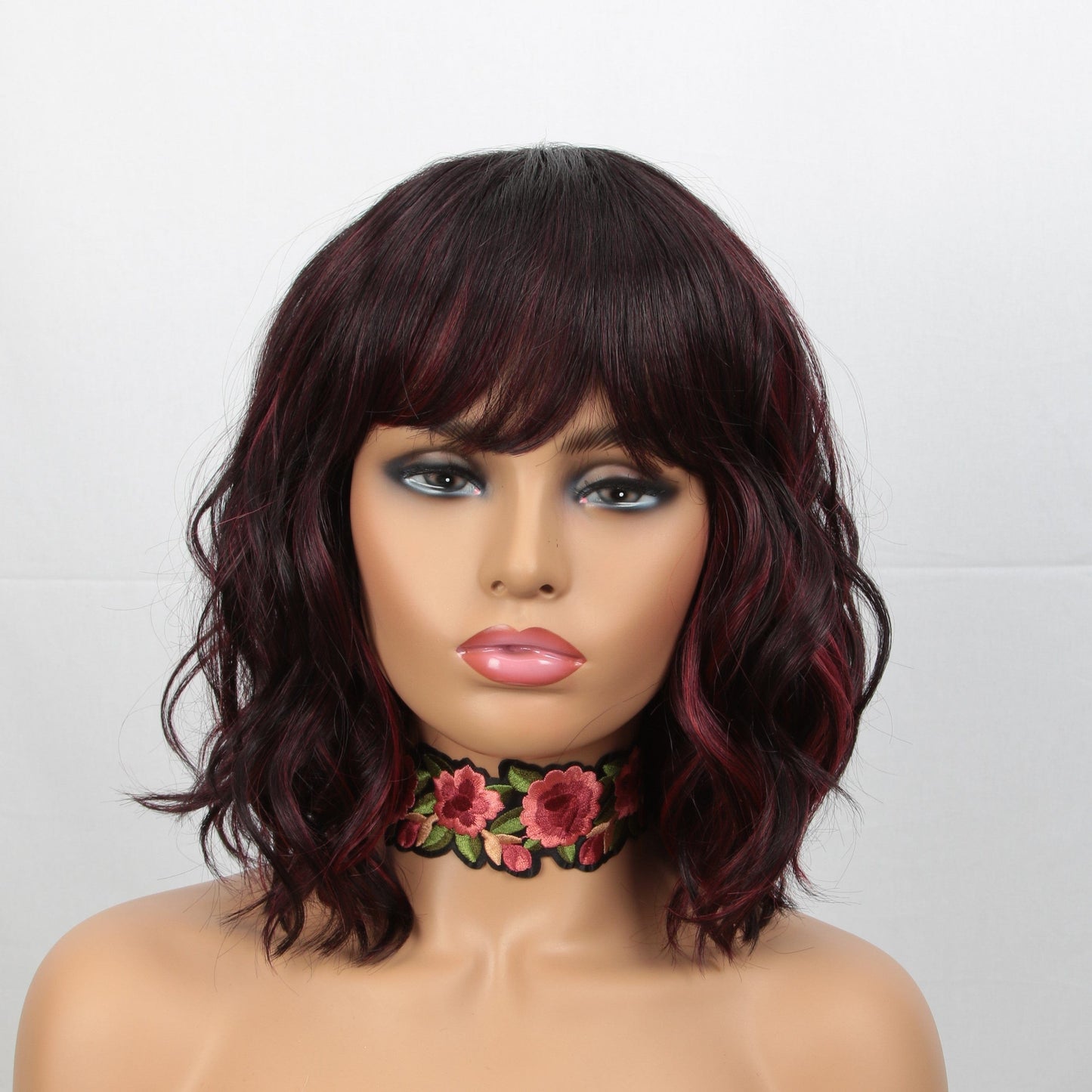 sleek wholesale short cheap glueless made machine wig for women heat resistant fiber body wave non lace wig synthetic hair wigs