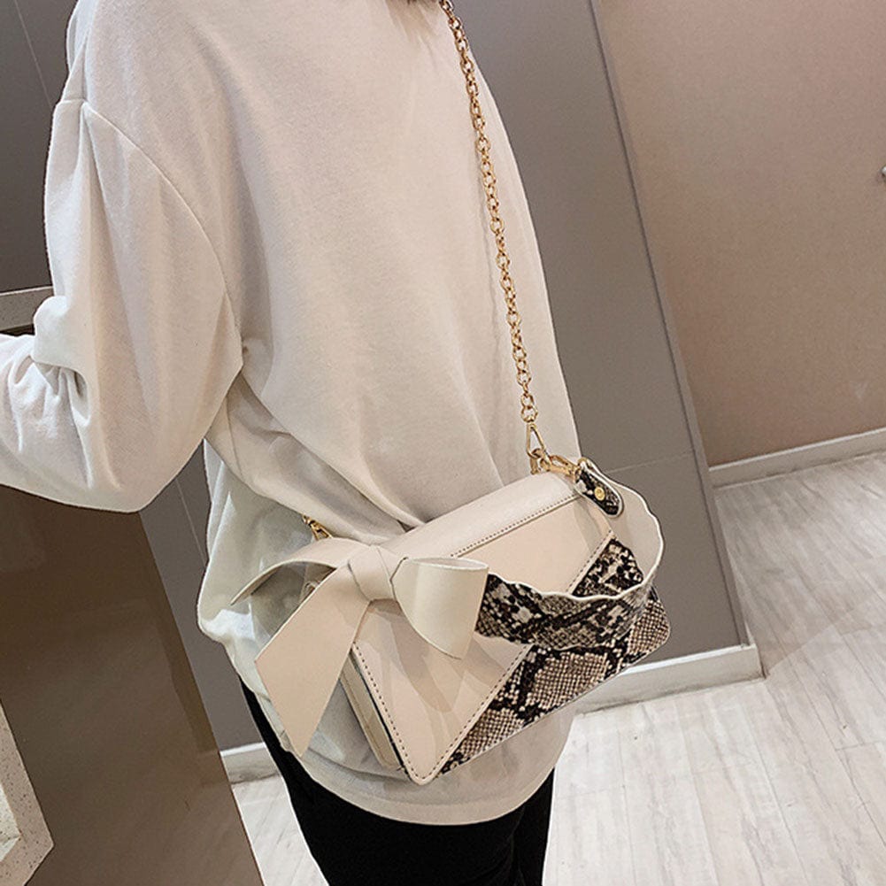 Snake Skin Pattern Fashion Trends Ladies Bags Chain Crossbody Shoulder Purse Leather Snakeskin Handbags