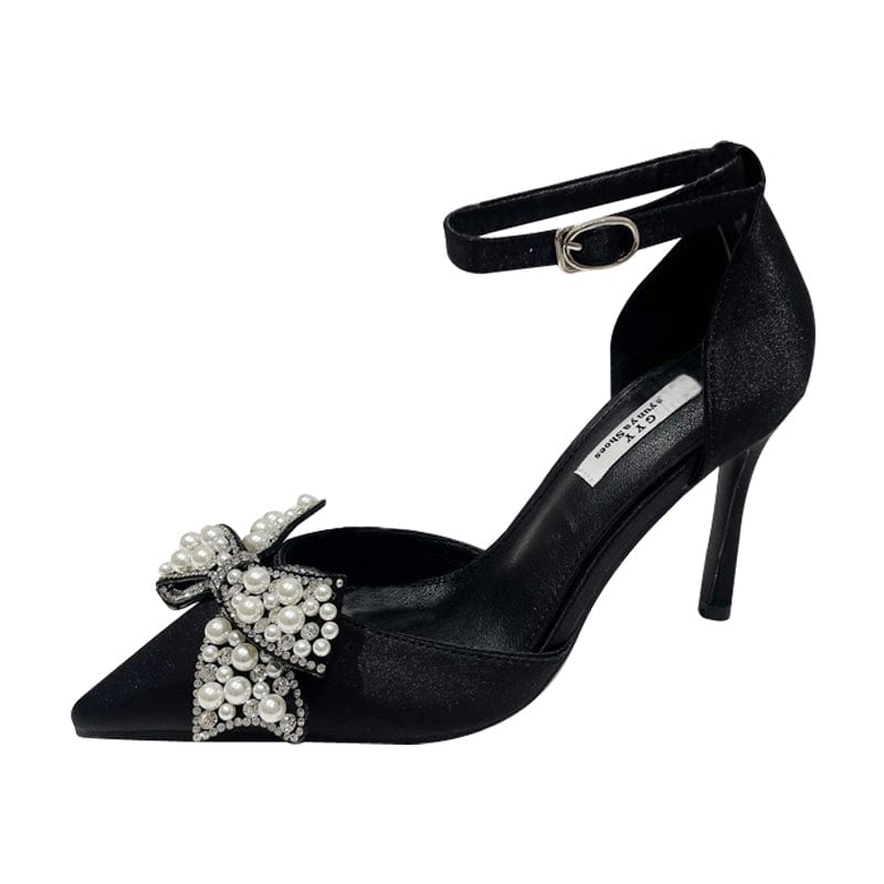 Soccer baby World Cup high heels 2023 spring new stiletto bow single shoes wedding ladies high heel sandals