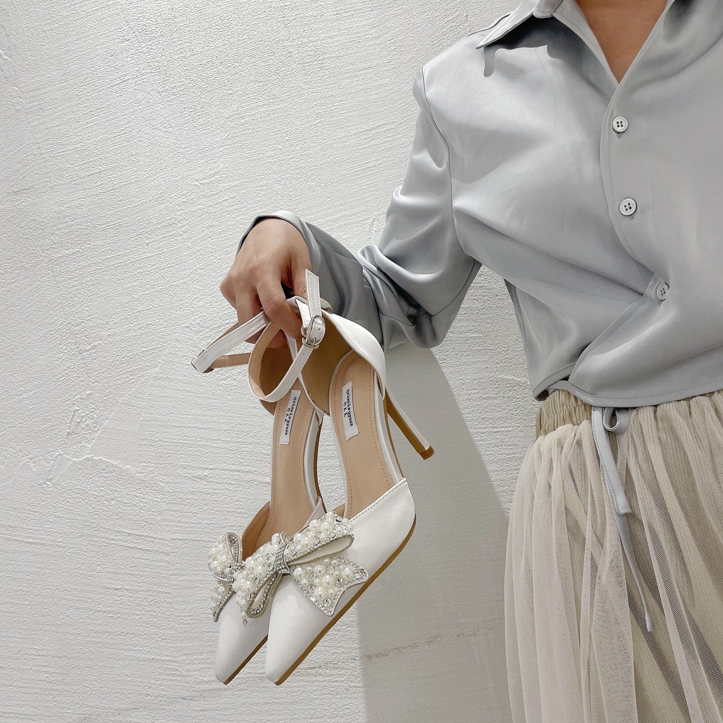 Soccer baby World Cup high heels 2023 spring new stiletto bow single shoes wedding ladies high heel sandals